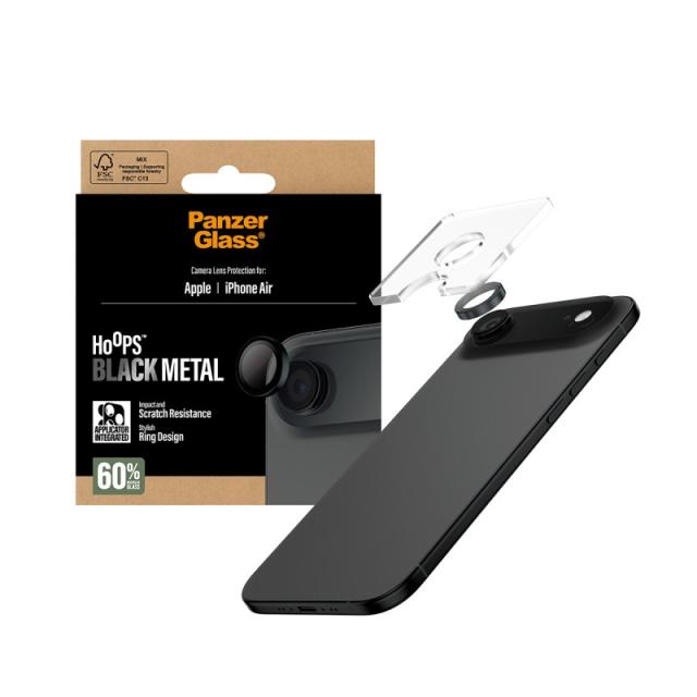 PanzerGlass - Hoops® Camera Lens Protector Black iPhone Air Protector de pantalla Apple 1 pieza(s)