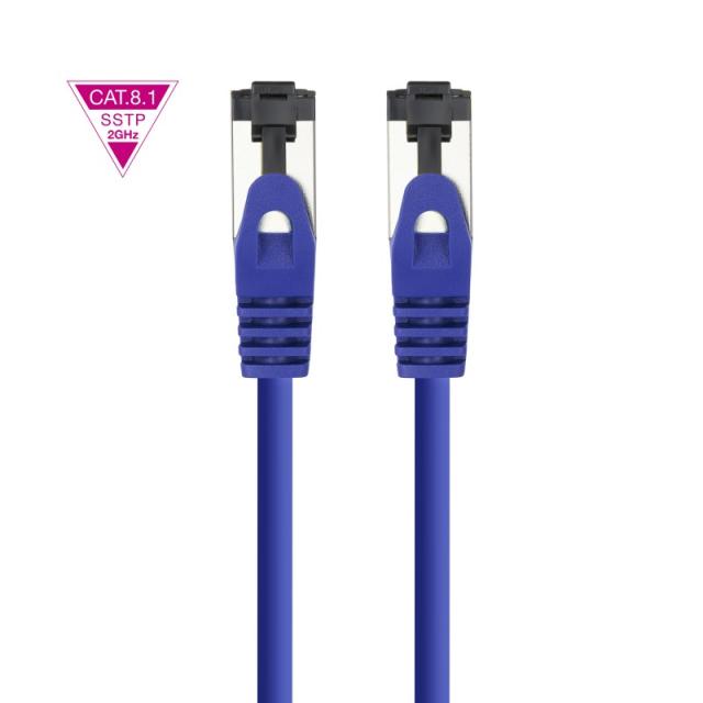 Nanocable - Cable de Red Latiguillo Cat.8.1 2GHz LSZH SSTP AWG26, Azul, 0,5 m