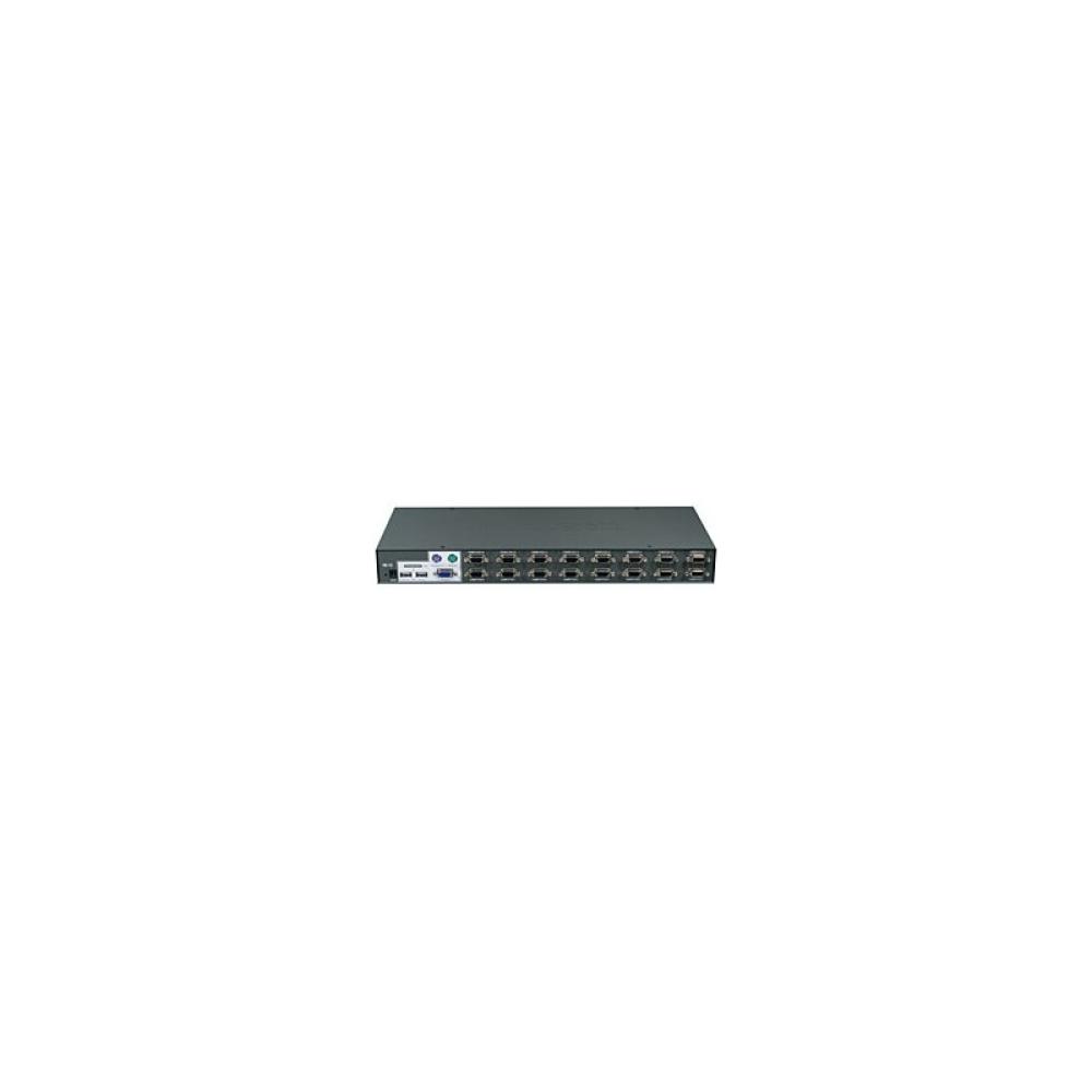 Trendnet - 16-Port USB/PS/2 Rack Mount KVM Switch interruptor KVM Montaje en rack Negro