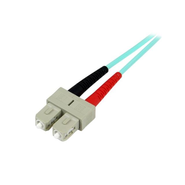 StarTech.com - Cable de 2m de Fibra Óptica Multimodo OM3 LC a SC UPC - Full Duplex 50/125µm - para Redes de 100G - LOMMF/VCSEL -