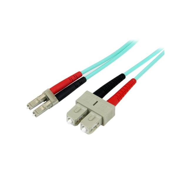 StarTech.com - Cable de 2m de Fibra Óptica Multimodo OM3 LC a SC UPC - Full Duplex 50/125µm - para Redes de 100G - LOMMF/VCSEL -
