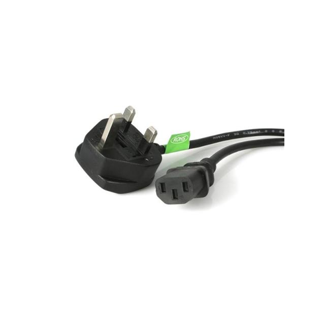 StarTech.com - Cable de 1,8m de Alimentación de Ordenador, 18AWG, BS 1363 a C13, 10A 250V, Cable de Alimentación de Repuesto, Ca