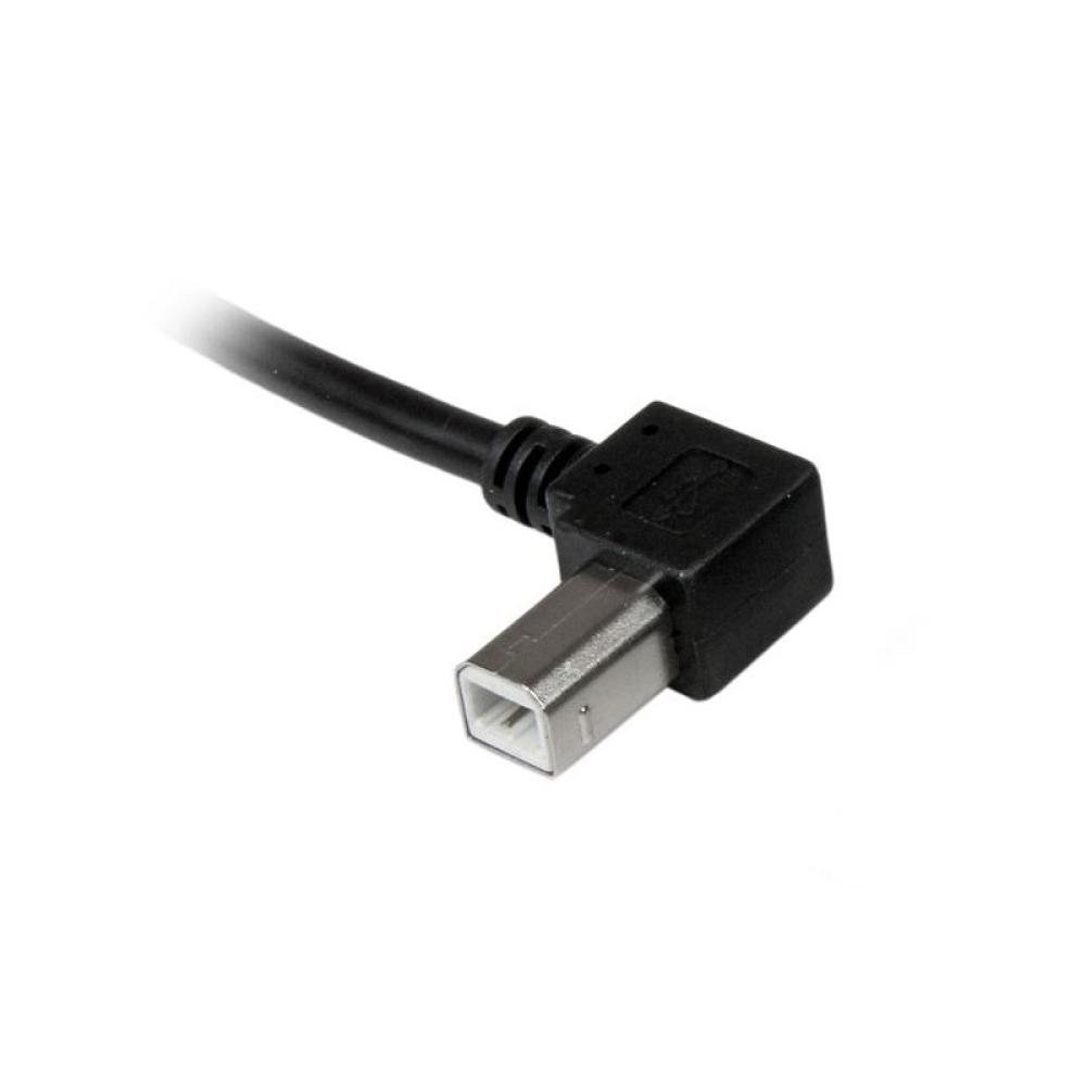 StarTech.com - Cable Adaptador USB 2m para Impresora Acodado - 1x USB A Macho - 1x USB B Macho en Ángulo Izquierdo