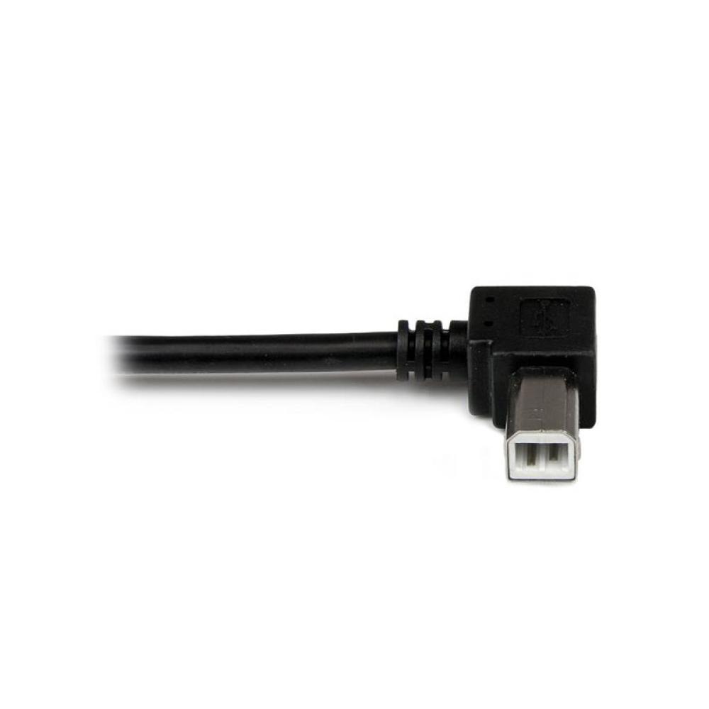 StarTech.com - Cable Adaptador USB 2m para Impresora Acodado - 1x USB A Macho - 1x USB B Macho en Ángulo Izquierdo