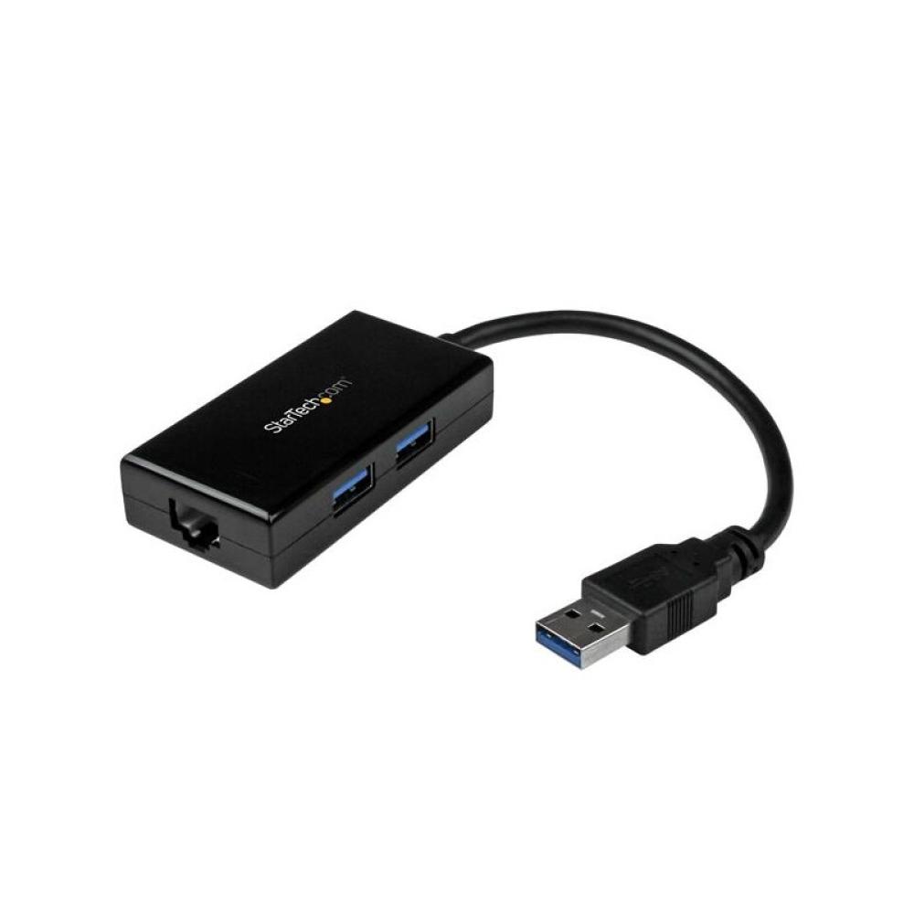 StarTech.com - Adaptador de Red Ethernet Gigabit Externo USB 3.0 con Concentrador Incorporado de 2 Puertos USB