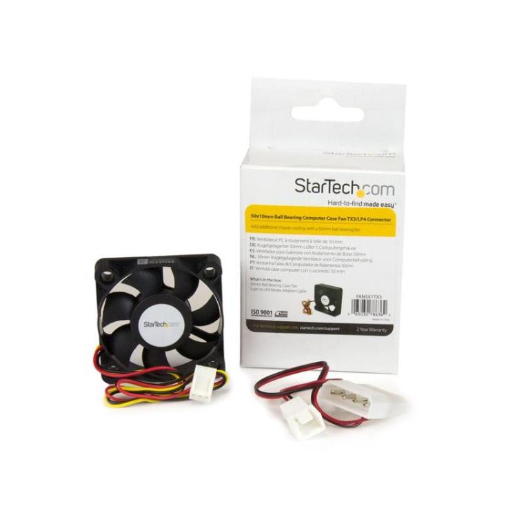 StarTech.com - FAN5X1TX3 sistema de refrigeración para ordenador Carcasa del ordenador Ventilador 5 cm Negro
