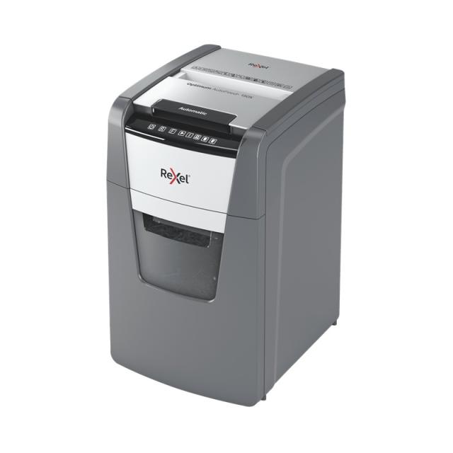 Rexel - Optimum AutoFeed+ 150X A triturador de papel Corte cruzado 55 dB 22 cm Negro, Gris