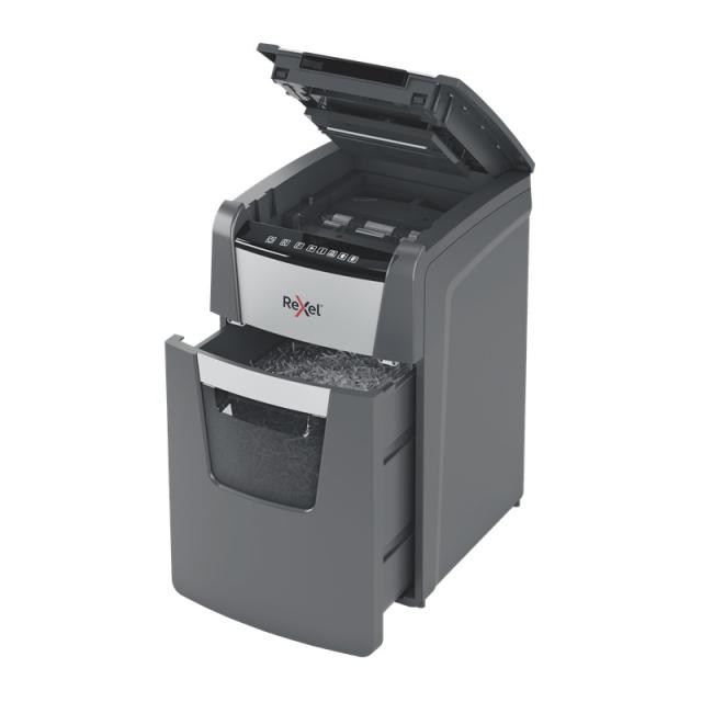 Rexel - Optimum AutoFeed+ 150X A triturador de papel Corte cruzado 55 dB 22 cm Negro, Gris