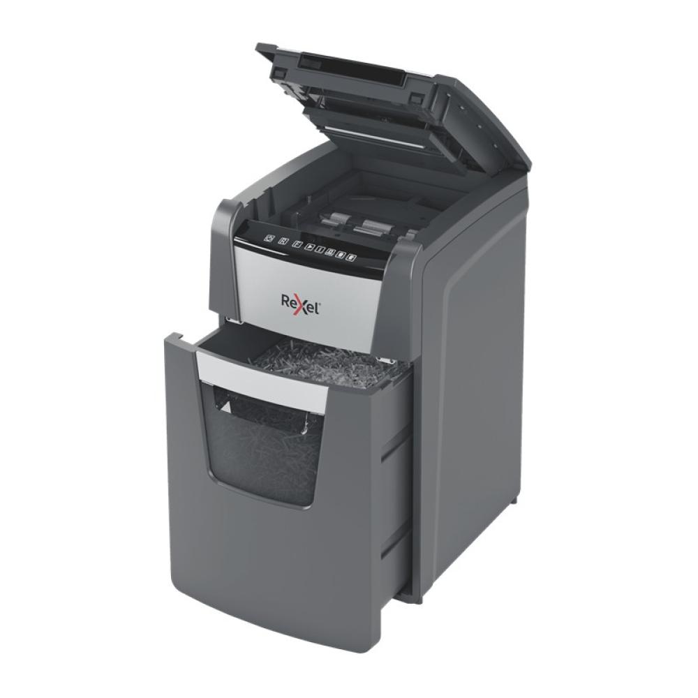 Rexel - Optimum AutoFeed+ 150X A triturador de papel Corte cruzado 55 dB 22 cm Negro, Gris