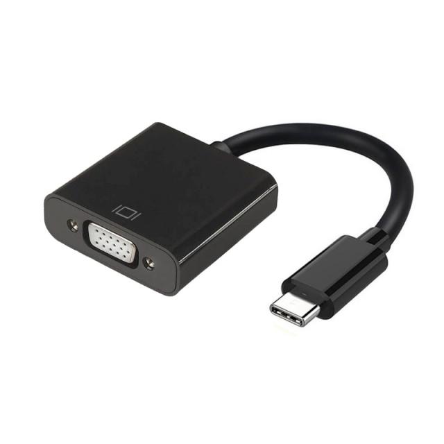 AISENS - Conversor USB-C a VGA, USB-C/M - HDB15/H, Negro, 15cm