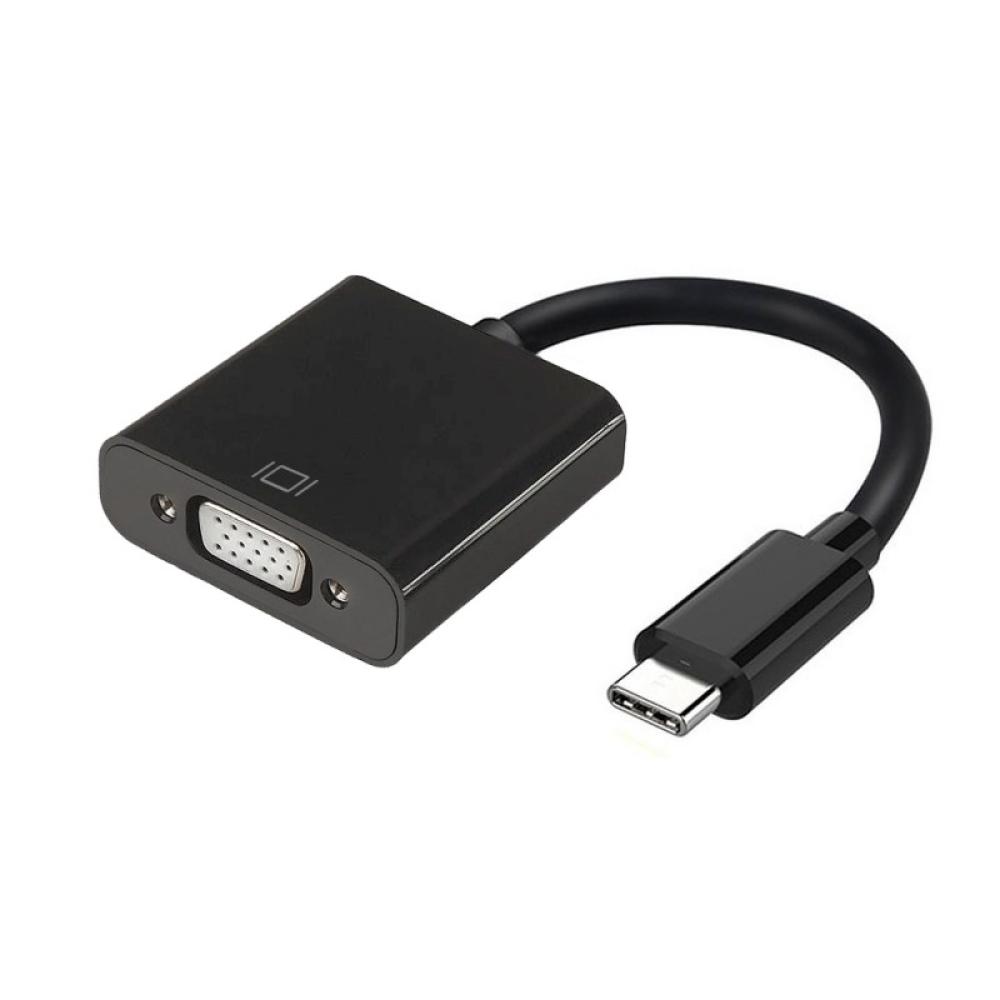AISENS - Conversor USB-C a VGA, USB-C/M - HDB15/H, Negro, 15cm