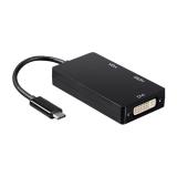 AISENS - Conversor USB-C A DVI/HDMI/VGA, USB-C/M-DVI/H-HDMI/H-VGA/H, Negro, 15cm - A109-0343