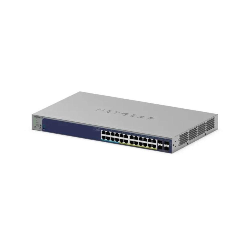 NETGEAR - GS728TXUP Gestionado Gigabit Ethernet (10/100/1000) Energía sobre Ethernet (PoE) 1U Gris