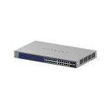 NETGEAR - GS728TXUP Gestionado Gigabit Ethernet (10/100/1000) Energía sobre Ethernet (PoE) 1U Gris