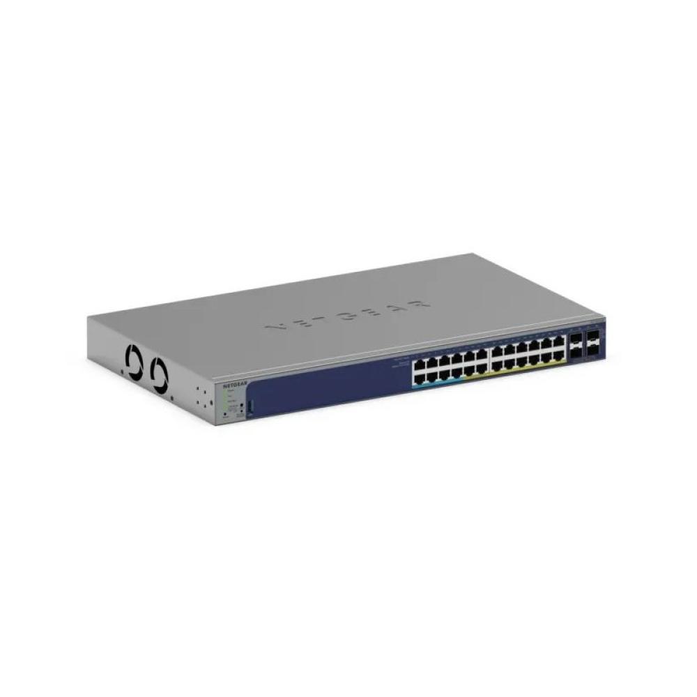 NETGEAR - GS728TXUP Gestionado Gigabit Ethernet (10/100/1000) Energía sobre Ethernet (PoE) 1U Gris