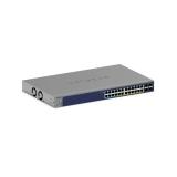 NETGEAR - GS728TXUP Gestionado Gigabit Ethernet (10/100/1000) Energía sobre Ethernet (PoE) 1U Gris