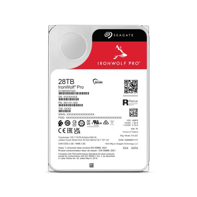 Seagate - IronWolf Pro ST28000NT000 disco duro interno 28 TB 7200 RPM 512 MB 3.5" Serial ATA III