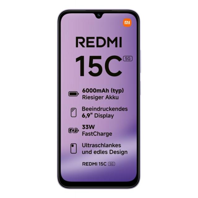 Xiaomi - Redmi 15C 17,5 cm (6.9") 5G USB Tipo C 4 GB 128 GB 6000 mAh Púrpura
