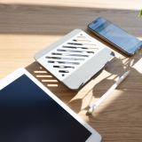 TooQ - Soporte de Sobremesa con rotación 360° y ajustable para dispositivos de hasta 13”, Color Plata