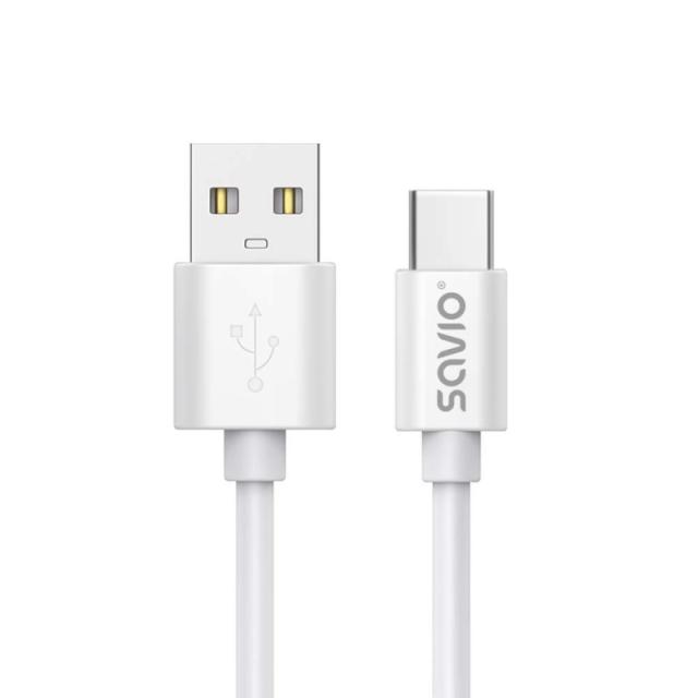 Savio - USB cable 2 m USB 2.0 USB A - USB C White CL-168 cable USB 3 m Blanco