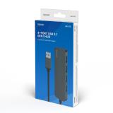 Savio - Hub 4 x USB-A 3.1 Gen 1 AK-53 USB 3.2 Gen 1 (3.1 Gen 1) Type-A 1000 Mbit/s Negro