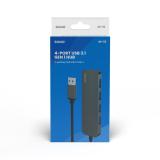 Savio - Hub 4 x USB-A 3.1 Gen 1 AK-53 USB 3.2 Gen 1 (3.1 Gen 1) Type-A 1000 Mbit/s Negro