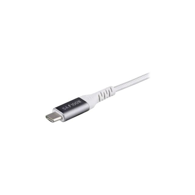 T''nB - TCUSBC100W cable USB USB 3.2 Gen 1 (3.1 Gen 1) 2 m USB C Aluminio, Blanco