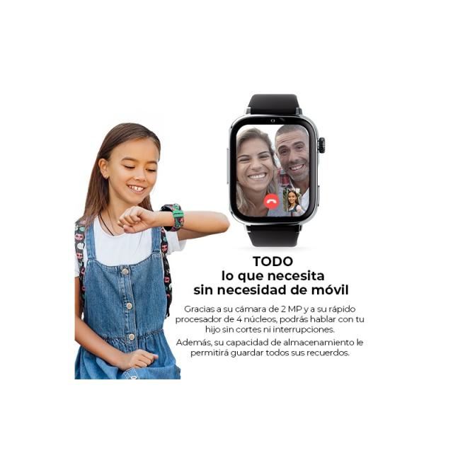 SaveFamily - SaveWatch Plus 2 4,7 cm (1.85") AMOLED Digital 410 x 502 Pixeles Pantalla táctil 4G Negro Wifi GPS - 55579136688511