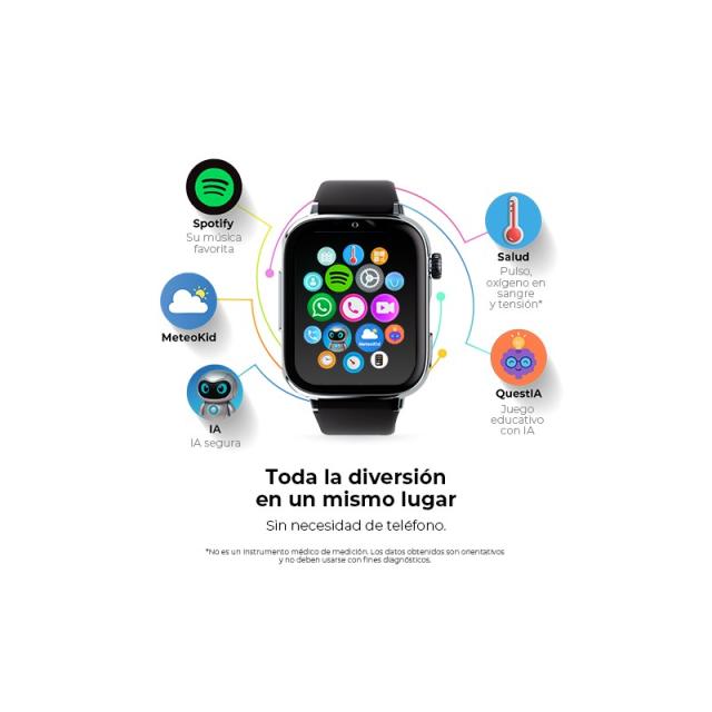 SaveFamily - SaveWatch Plus 2 4,7 cm (1.85") AMOLED Digital 410 x 502 Pixeles Pantalla táctil 4G Negro Wifi GPS - 55942824526207