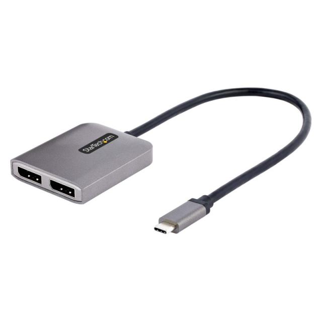 StarTech.com - Adaptador USB-C a DisplayPort 1.4 Doble - Hub MST USB C Multi Monitor - Divisor Multiplicador DP Doble 5K 60Hz DP