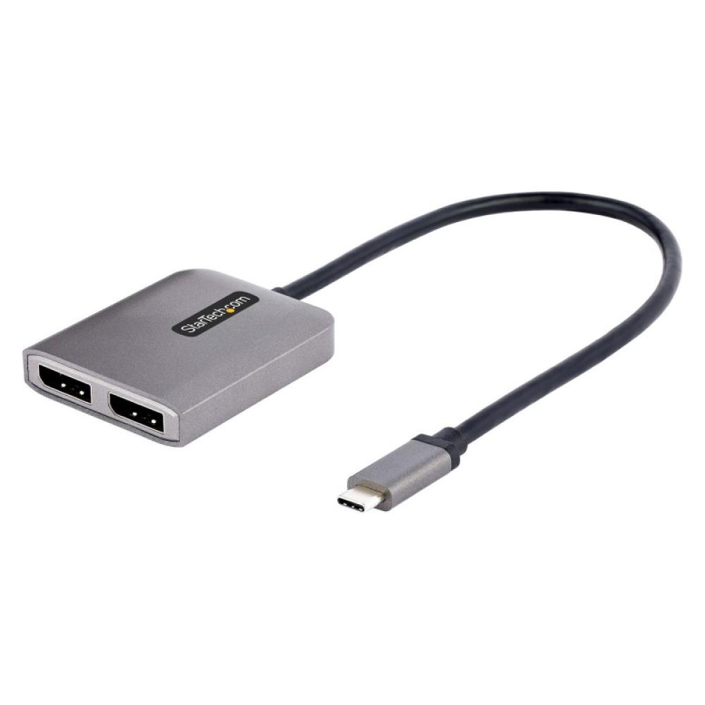 StarTech.com - Adaptador USB-C a DisplayPort 1.4 Doble - Hub MST USB C Multi Monitor - Divisor Multiplicador DP Doble 5K 60Hz DP