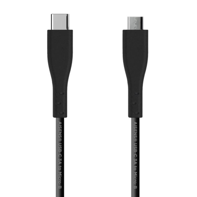 AISENS - Cable USB 2.0 3A, tipo USB C/M - micro B/M, Negro, 1.0 m