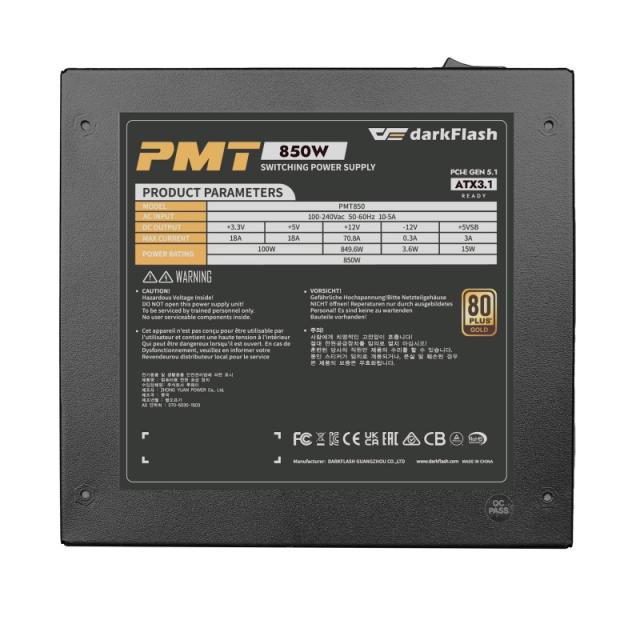 darkFlash - DP-PMT850GFMS-BFF-KR1 unidad de fuente de alimentación 850 W ATX