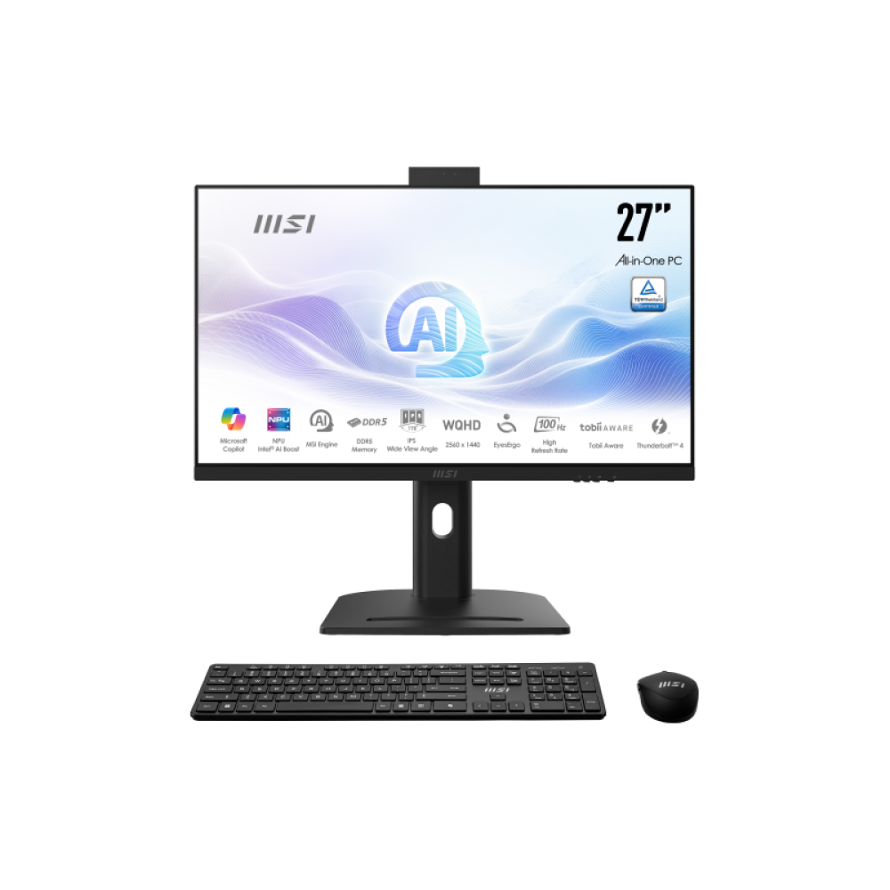 MSI - MSI AIO MODERN AM273Q AI 1UM-055ES. 27” IPS 2560x1440 (WQHD) 100HZ. INTEL ULTRA 7 155H. INTEL IRIS XE GRAPHICS.DDR5 32GB (