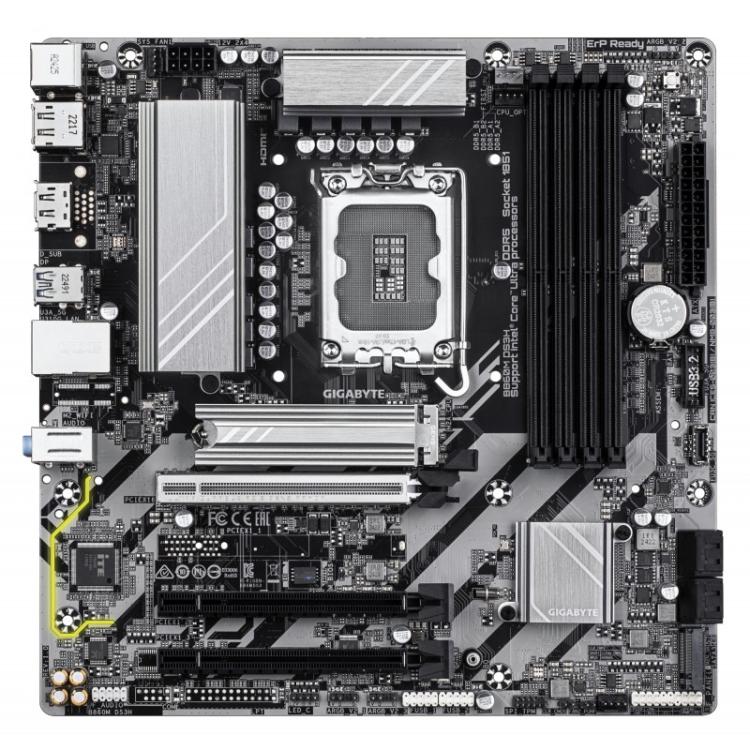 GIGABYTE - B860M DS3H Placa base - CPUs Intel Core Ultra, VRM de 5+1+2+1 fases, hasta 9066MHz DDR5, 1xPCIe 5.0 + 1xPCIe 4.0 M.2,