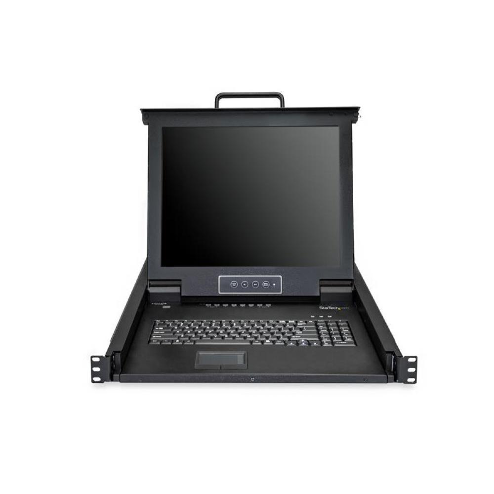 StarTech.com - Consola KVM de 8 Puertos para Montaje en Rack con Cables de 1,8m - Teclado QWERTY - Conmutador KVM integrado con