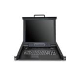 StarTech.com - Consola KVM de 8 Puertos para Montaje en Rack con Cables de 1,8m - Teclado QWERTY - Conmutador KVM integrado con