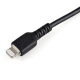 StarTech.com - Cable Resistente USB-A a Lightning de 15 cm Negro - Cable de Sincronización y Carga USB Tipo A a Lightning con Fi