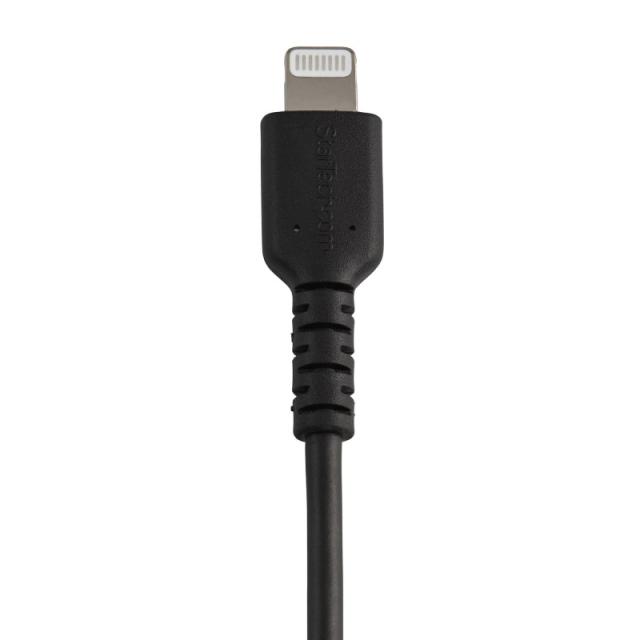 StarTech.com - Cable Resistente USB-A a Lightning de 15 cm Negro - Cable de Sincronización y Carga USB Tipo A a Lightning con Fi