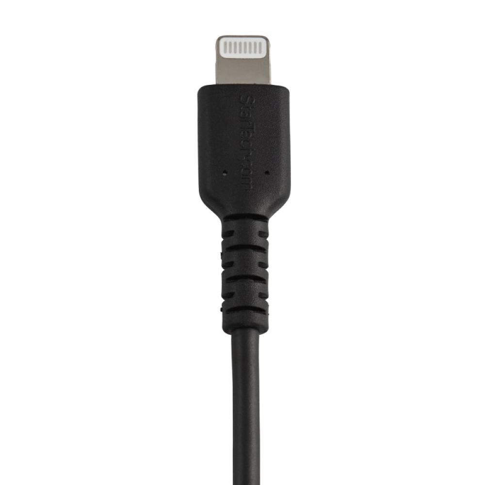 StarTech.com - Cable Resistente USB-A a Lightning de 15 cm Negro - Cable de Sincronización y Carga USB Tipo A a Lightning con Fi