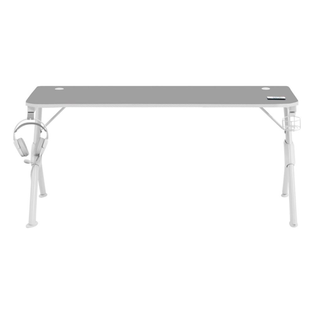 Mars Gaming - MGDXL, Mesa Gaming Ergonómica, Soporte Auriculares y Bebida, Escritorio PC, 160x60cm, Blanco