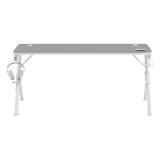 Mars Gaming - MGDXL, Mesa Gaming Ergonómica, Soporte Auriculares y Bebida, Escritorio PC, 160x60cm, Blanco