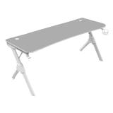 Mars Gaming - MGDXL, Mesa Gaming Ergonómica, Soporte Auriculares y Bebida, Escritorio PC, 160x60cm, Blanco