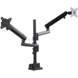 StarTech.com - Brazo de Soporte para Dos Monitores - Base Soporte de Movimiento Articulado y Altura Ajustable para 2 Monitores V