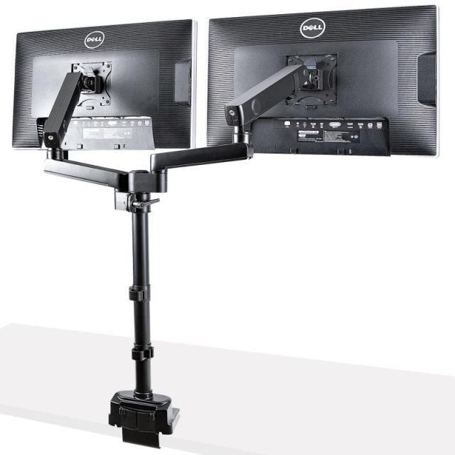 StarTech.com - Brazo de Soporte para Dos Monitores - Base Soporte de Movimiento Articulado y Altura Ajustable para 2 Monitores V