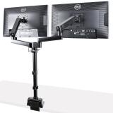 StarTech.com - Brazo de Soporte para Dos Monitores - Base Soporte de Movimiento Articulado y Altura Ajustable para 2 Monitores V