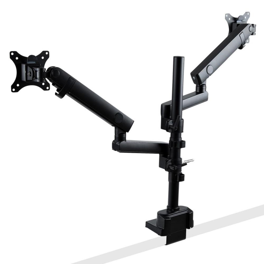 StarTech.com - Brazo de Soporte para Dos Monitores - Base Soporte de Movimiento Articulado y Altura Ajustable para 2 Monitores V
