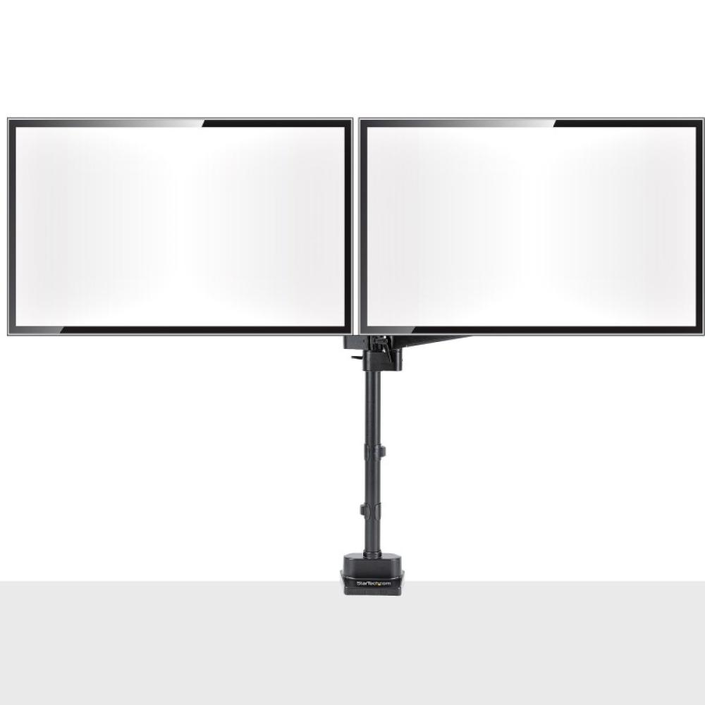 StarTech.com - Brazo de Soporte para Dos Monitores - Base Soporte de Movimiento Articulado y Altura Ajustable para 2 Monitores V