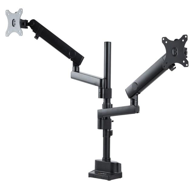 StarTech.com - Brazo de Soporte para Dos Monitores - Base Soporte de Movimiento Articulado y Altura Ajustable para 2 Monitores V