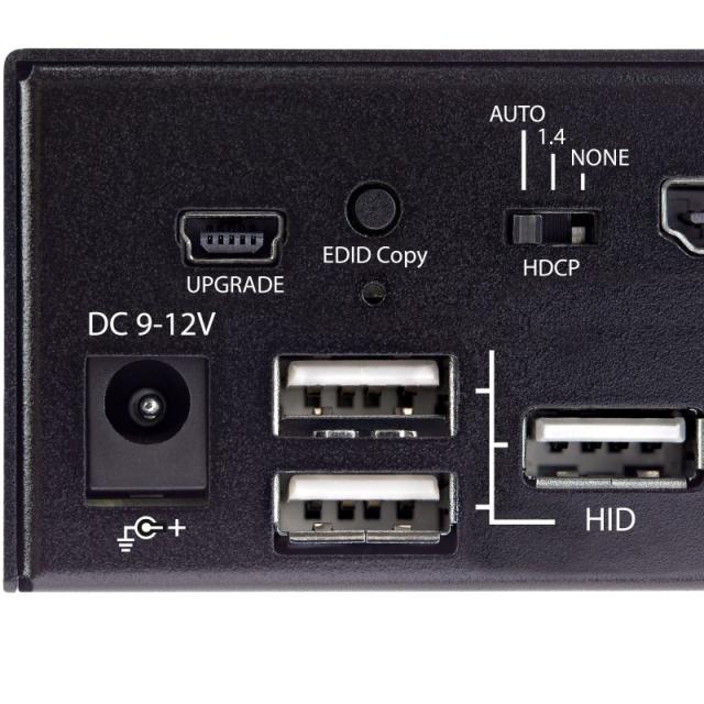 StarTech.com - Switch Conmutador KVM de 2 Puertos HDMI 2.0 4K para 1 Monitor - Vídeo de 4K y 60Hz Ultra HD - HDR - Hub Ladrón US
